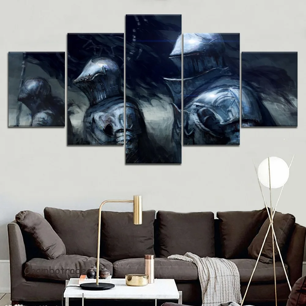 

5 Piece Home Decor Canvas Modern HD Print Wall Art For Living Room Painting Knight Templar Movie Painting Wall Art Canvas