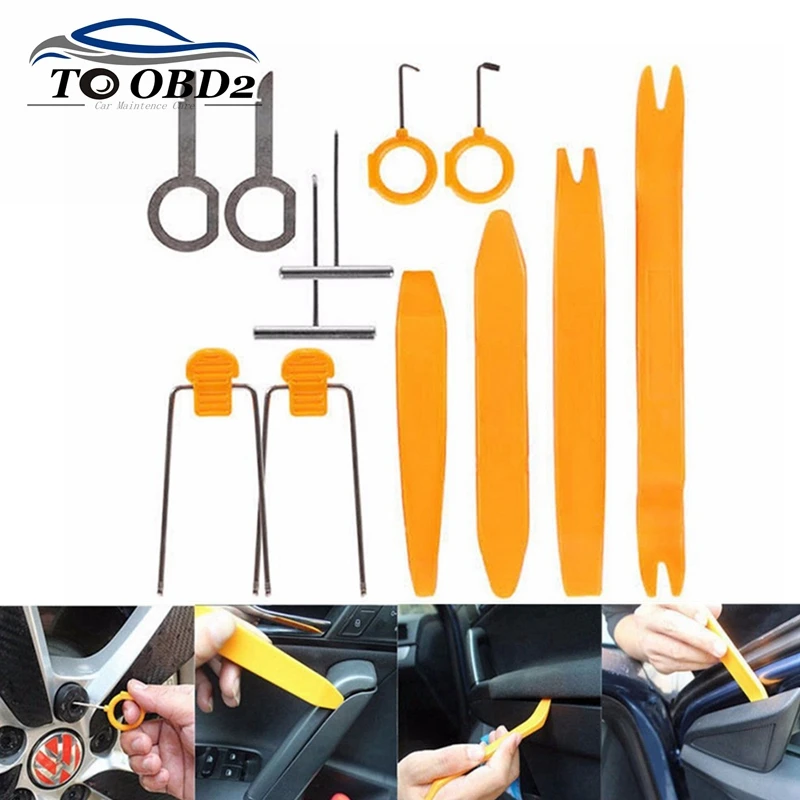 

Car Audio Companion Removal Installer 12pcs/Set Door Clip Panel Kits Interior Molding Clip Hand Manual Distinctive Pry Tool