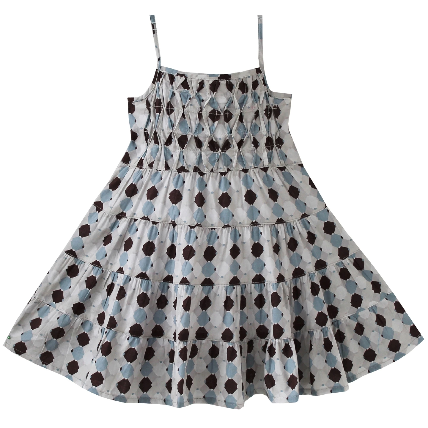 Sunny Fashion платья для девочек Копченый Серый Пляж Sundress Вечеринка Детская одежда
