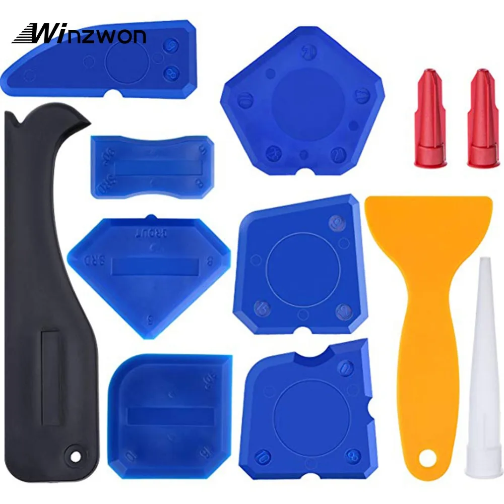 

12PCS/Set Caulking Tool Kit Caulk Finishing Joint Sealant Silicone Grout Remover Scraper Home & Garden Tool Kit Hand Tools