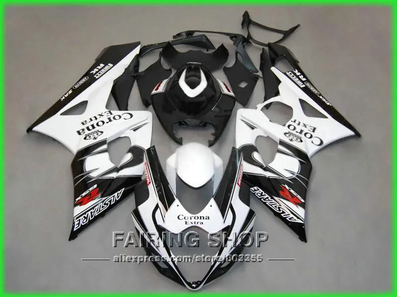 Новая система впрыска Кузов Обтекатели для Suzuki GSXR 1000 K5 K6 2005 2006 Классическая чернобелый обтекатель комплект GSXR1000 05 06 LQ90