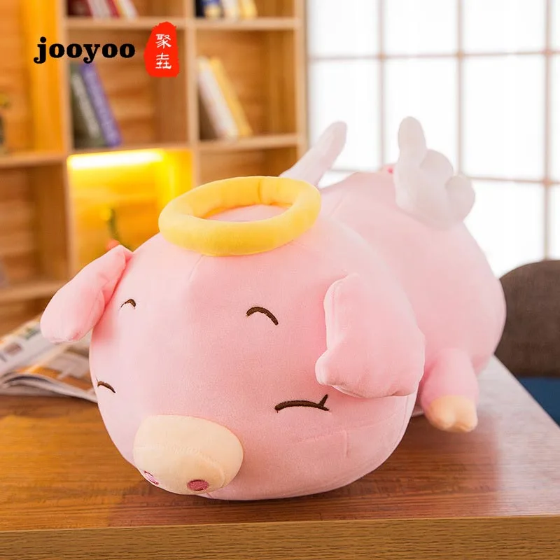 

New Creative Kawaii Cute Angel Pig Large Plush Play Pillow Piglet Doll Girl Birthday Gift For Children Birthday Gift jooyoo