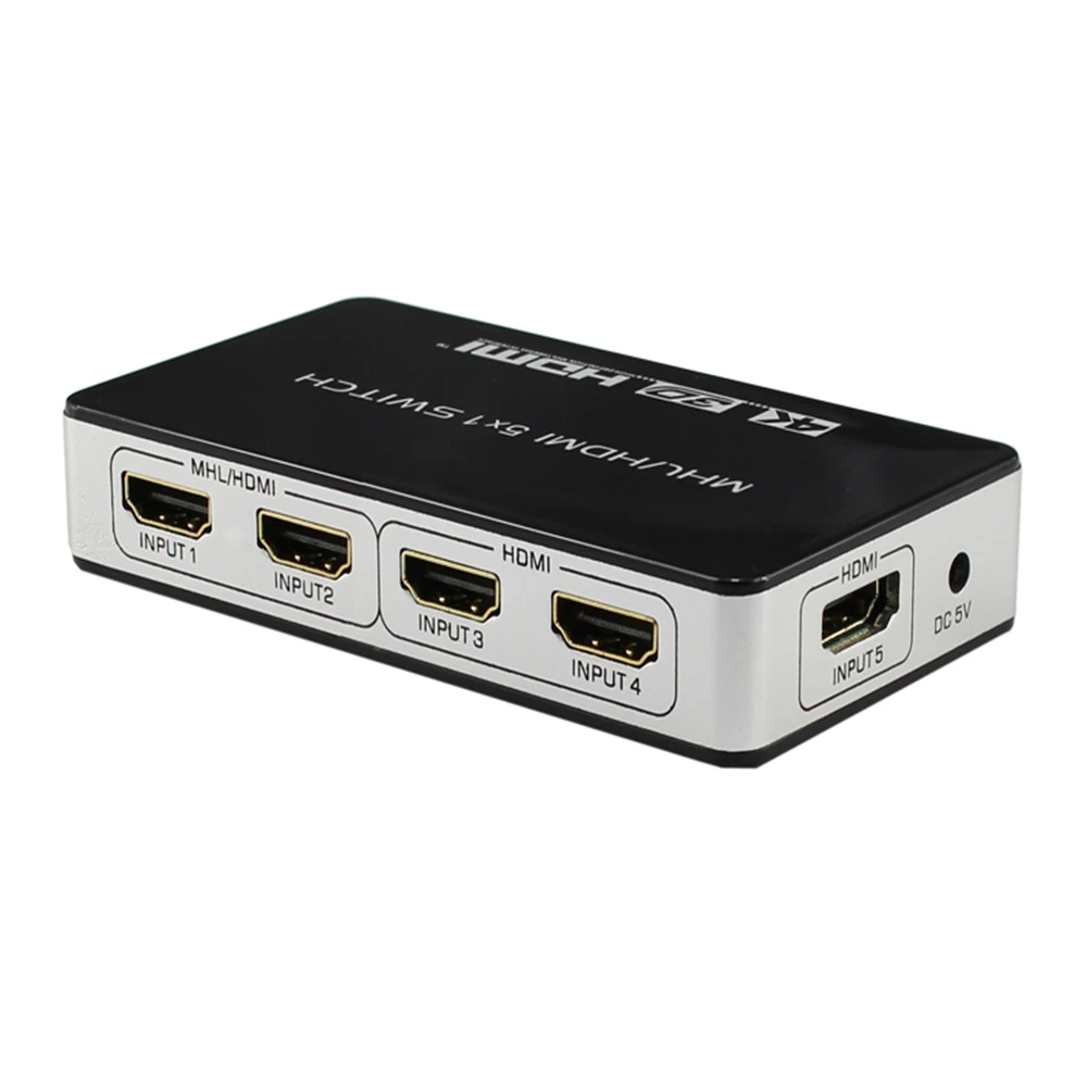 HDMI Switcher Audio Five In One Out 5 1 Splitter hdmi 5X1 TV Video Switch|KVM-переключатели| |