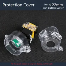 22mm Transparent Waterproof Protection Cover for Plastic Push Button Switch Rainproof Protective Cover Avoid Wrong Pressing