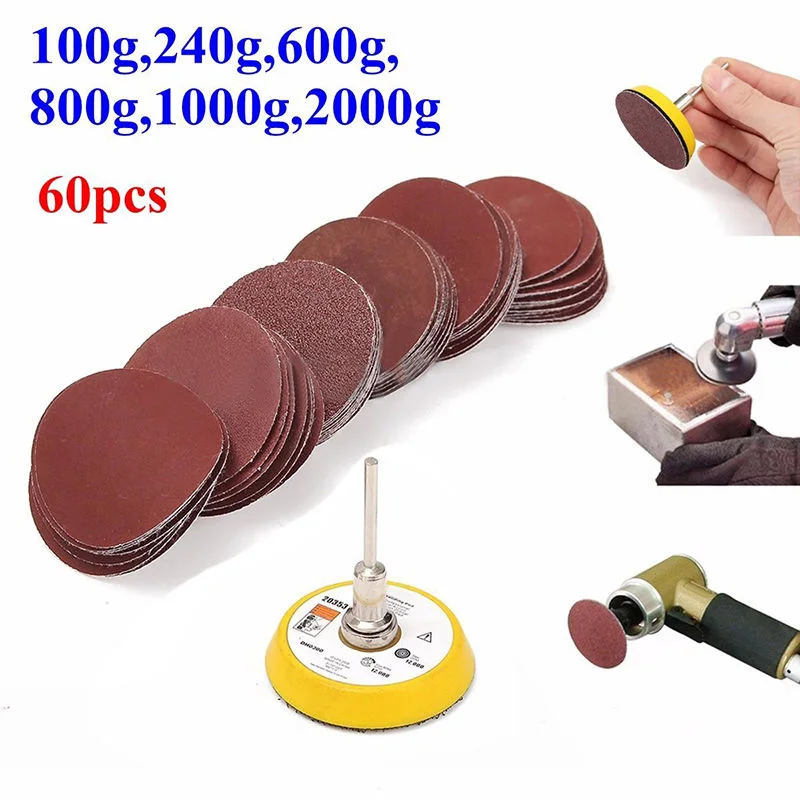 

3"(75mm)Loop Sanding Pad & Abrasives Hook + 60Pcs Sanding Paper + 1/4" Shank Set