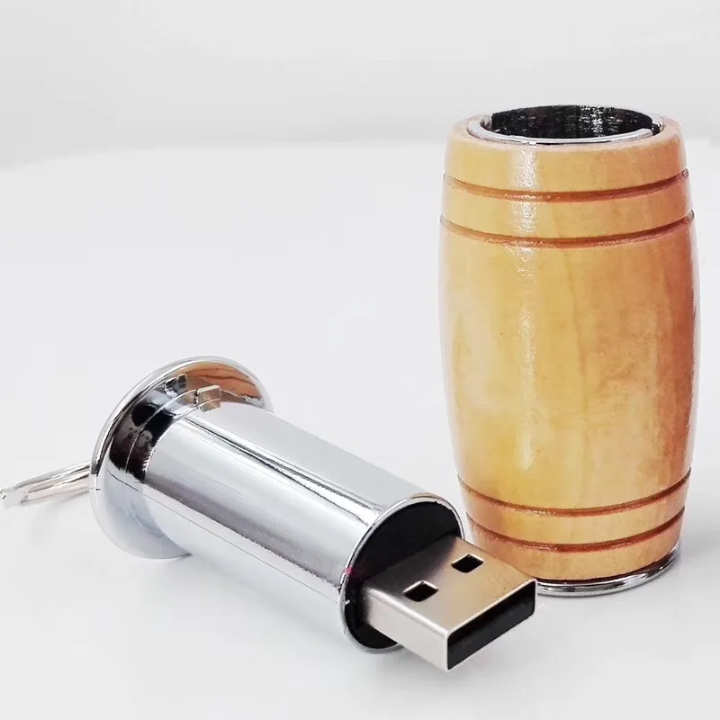 Новый Может Пользовательские DIY логотип натуральный пивной бочонок USB 2.0 Memory Stick флэш-накопитель (более 15 шт., бесплатная логотип стоимость)