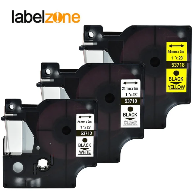 Best Offers Multicolor 53713 24mm compatible Dymo D1 24mm label printer 53710 53718 for dymo 24mm label makers Black on white/clear/yellow Best Offers Multicolor 53713 24mm compatible Dymo D1 24mm label printer 53710 53718 for dymo 24mm label makers Black on white/clear/yellow