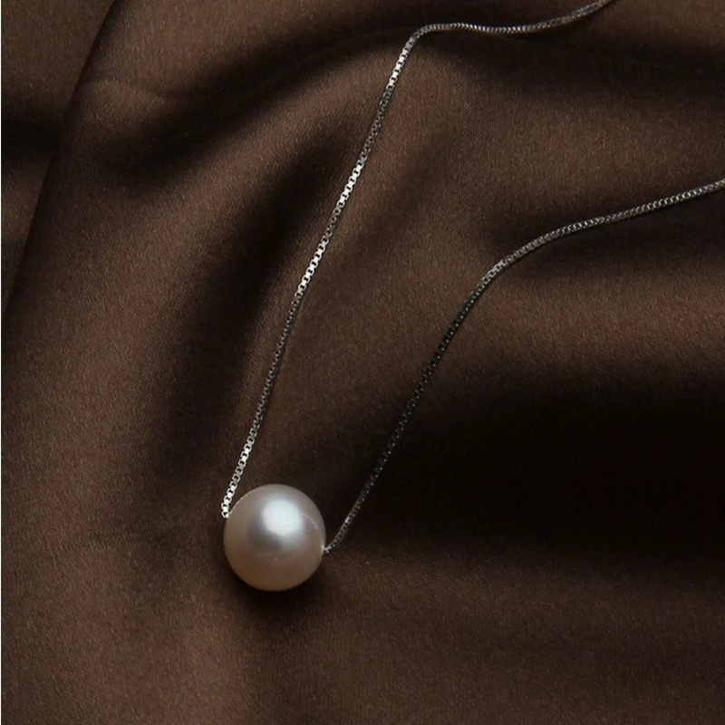 ASHIQI, натуральный пресноводный жемчуг, подвеска, ожерелья, серебро 925 пробы, цепочка, ювелирное изделие