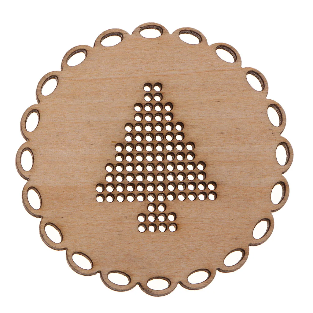 Wood Crafts Small Blank Pendant Charms for Counted Cross Stitch Kit, 3 Assorted Shapes, 5.5cm/5cm