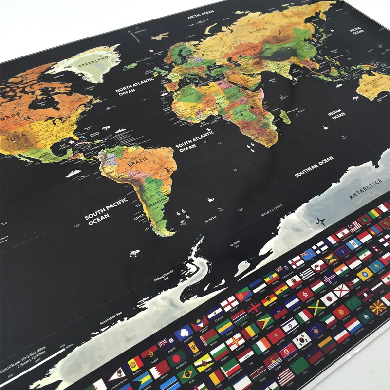 Карта мира наклейки Черный Скретч Карта мира персонализированные путешествия домашний Декор Украшение стены