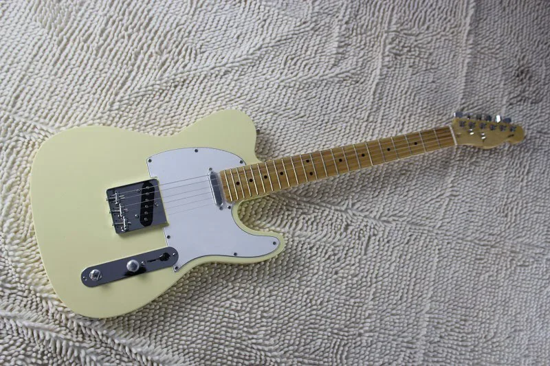 

Free shipping ! High quality solid body Cream yellow F TL Electric Guitar in stock 0810