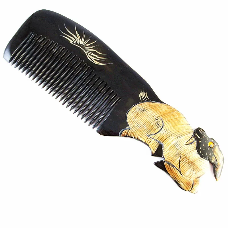 twelve zodiac black horns head hair comb massage brushes (10)
