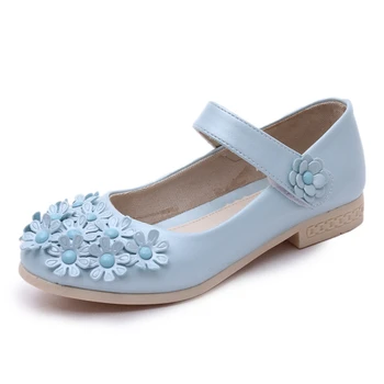 

Girls Solid Color Flowers Flats Shoes Princess Single Shoes Mary Janes Shoes Children Hook & Loop Party Wedding Shoes AA51251