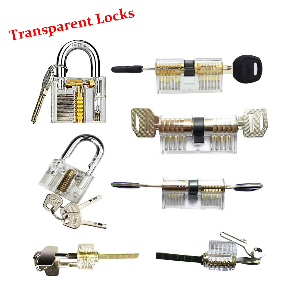 

CHKJ Transparent Practice Lock Visible Pick Cutaway Lock Pick Sets Inside Copper Padlock Training Skill Locksmith Supplies