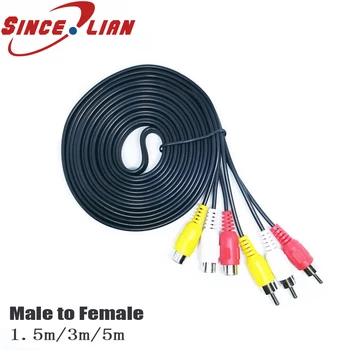 

SINCILIAN 1.5m/3m/5m Audio Video Cable Video Connection Wire Male To Female 3RCA To 3RCA Audio Video AV Cable Cord For DVD TV