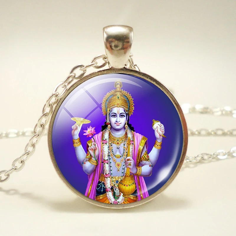 Lakshmi кулон богини ожерелье JewelryLakshmi Hinduism подвеска амулет стеклянный кабошон кулон для него - Окраска металла: as show