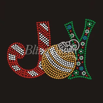 

BlingQueen 25PCS/LOT Rhinestone Motifs Christmas Joy Design