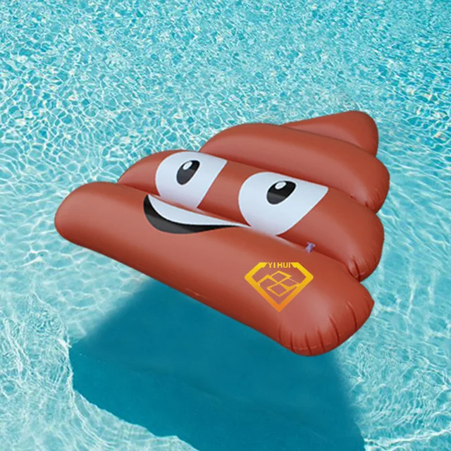 1.4m Inflatable Funny POOP Poo Shit Pool Float Water Fun Air Bed Emoji