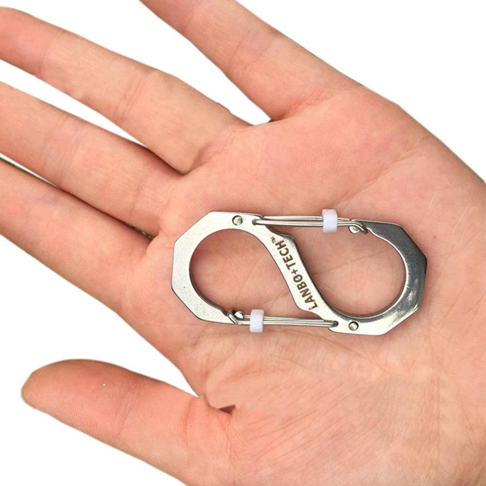 

Stainless Steel S-type Multi-purpose 8-shaped Carabiner Buckle Quickly Hung EDC Keychain Outdoor Interlocking Equipment