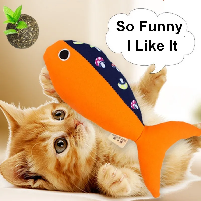 

Simulation Catnip Fish Squeaky Pet Cat Toy Artificial Fish Cat Kitten Interactive Chew Toy Pet Cat Mint Fish Toys Gift Product