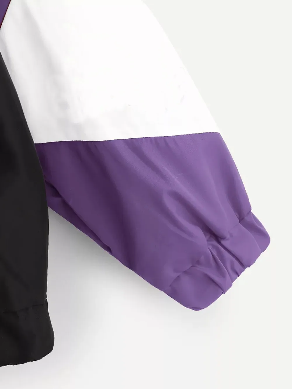 Куртка Женская Базовая двухцветная на молнии с карманами и длинным
