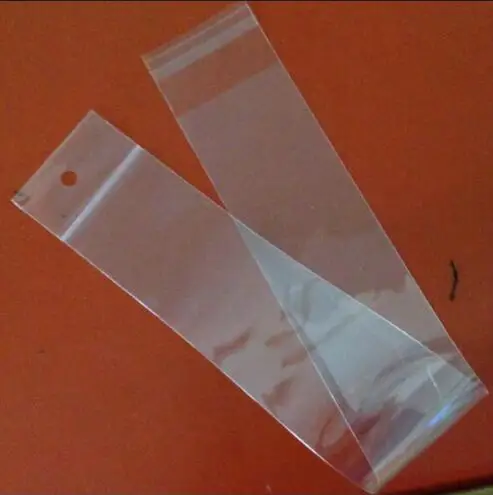 

10x60cm/8x65cm Long size Hair wig packaging plastic bag with hanger clear self adhesive seal Hair Extension plastic bag
