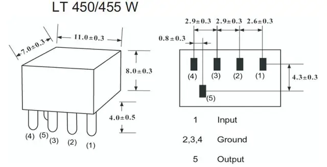 20Pcs/Lot LT455GW LT455G CQ 33-455G 455G LT455 1+4 5Pin DIP