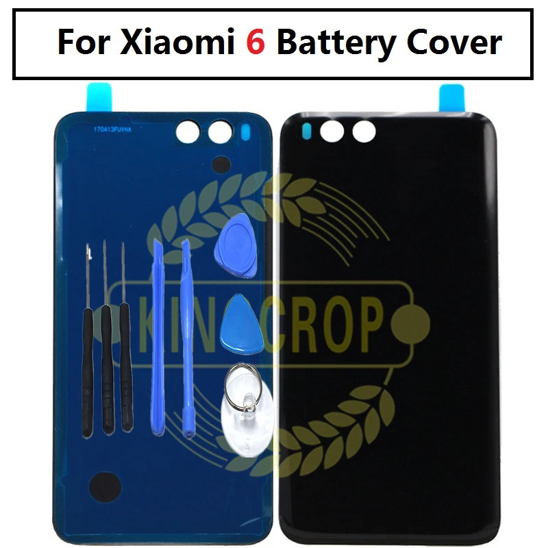 Новый корпус стеклянная задняя крышка батарейного отсека для Xiaomi 6 Mi Mi6 Черный
