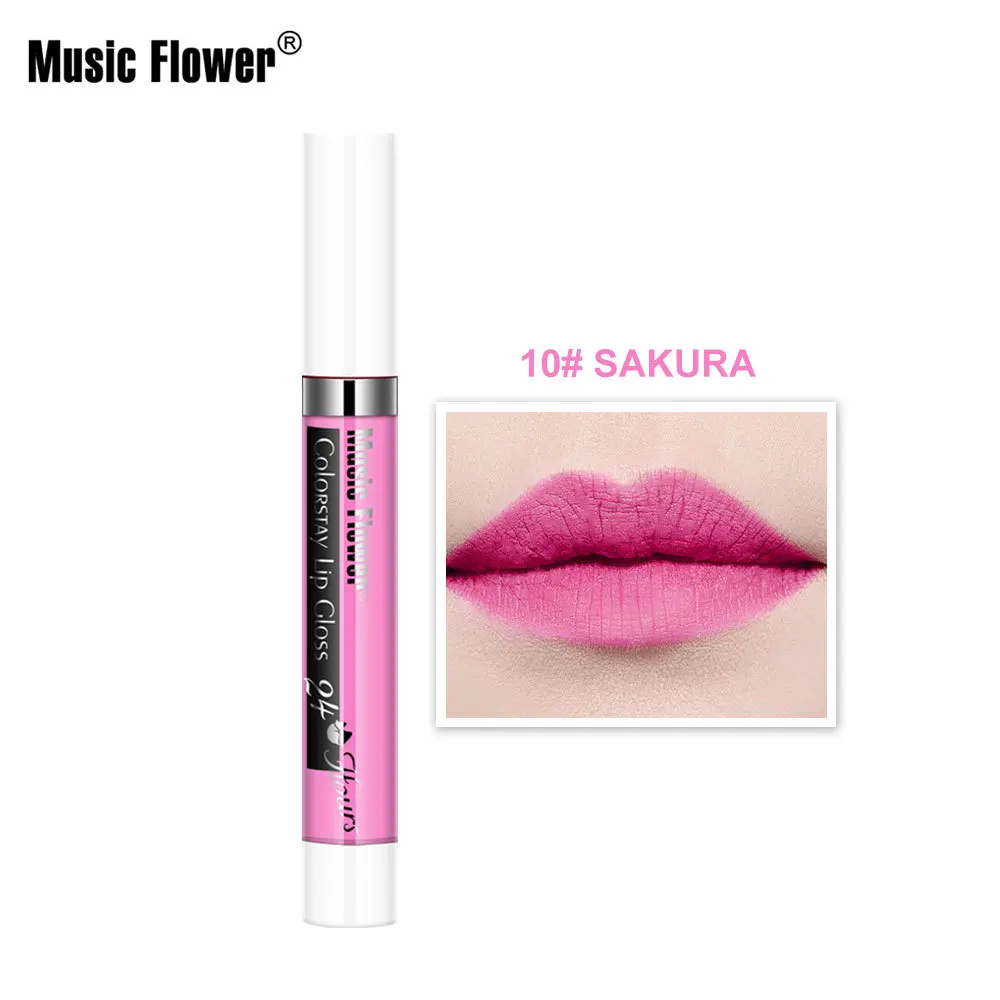 12 цветов жидкая губная помада Music Flower макияж матовый блеск для губ стойкий блеск для губ водонепроницаемый оттенок увлажняющая косметика - Цвет: 10
