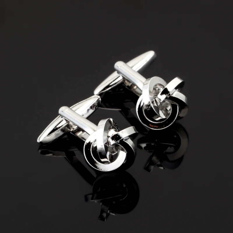 French Stainless Steel Cufflinks Vintage Knot Twist Cuff Links Men's