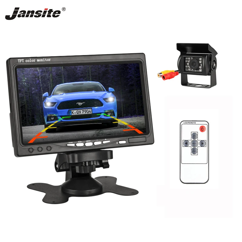 

Jansite 7 inches Wired Car monitor HD Display TFT LCD Car Rear View Monitor Parking Rearview System for Backup Reverse Camera