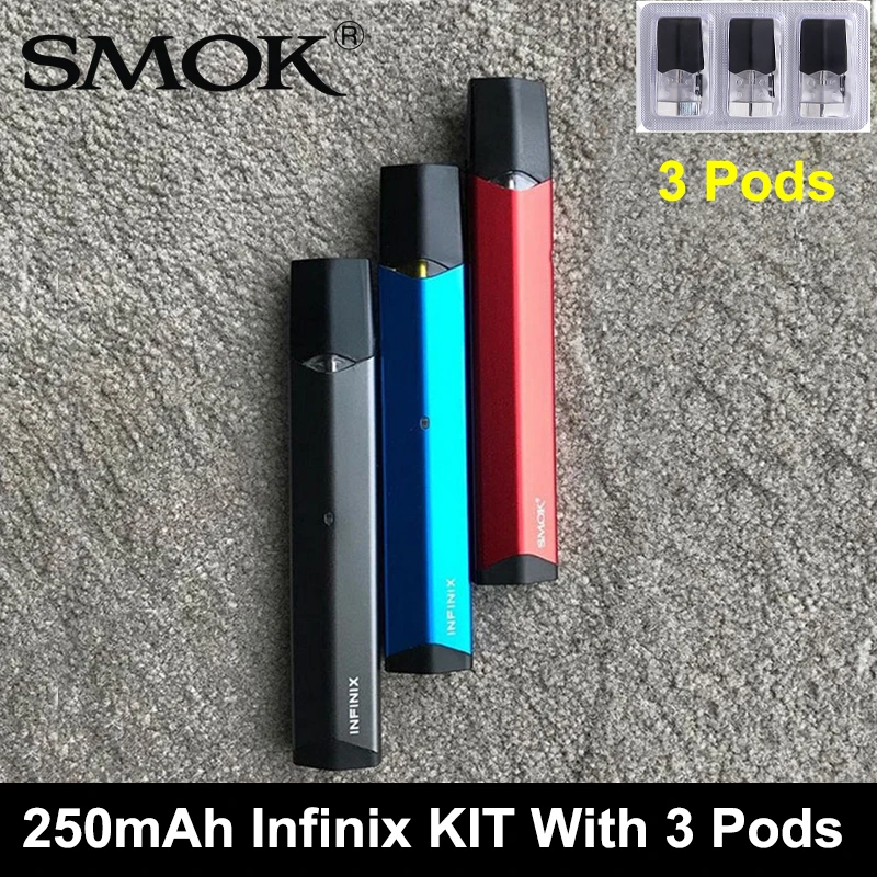 Оригинальный SMOK Infinix Pod Vape 250 мАч батарея с 3 Pod Vape ручка стиль электронная сигарета испаритель FIT Nord VS Minifit комплект