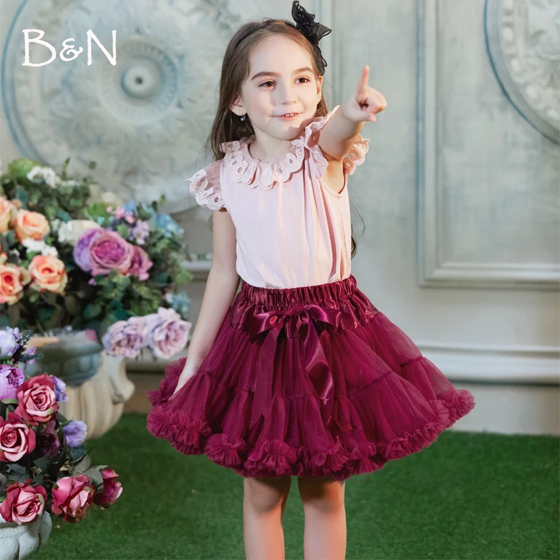 Новинка 4 винтажных цвета: серебристо-серый/бордовый/темно-синий/тускло-розовый детская пышная юбка для девочек детские подъюбники