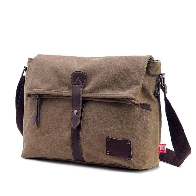 

Men's canvas large-capacity Messenger bag Korean version of the casual vertical square-shaped bag