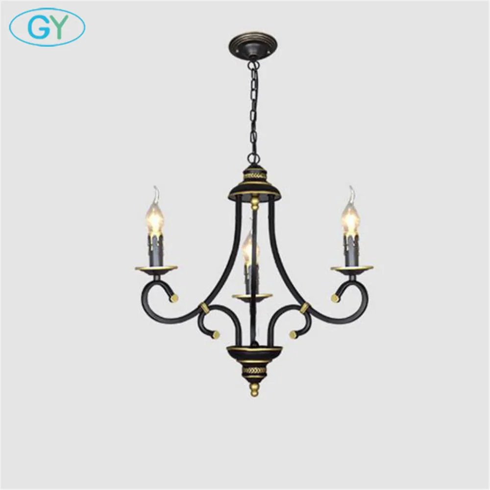 3 luz estilo europeo candelabro de hierro rústica lámparas colgantes lustre vestíbulo lámparas E14 hogar iluminación|chandelier lighting|european chandelierscandle chandelier - AliExpress