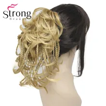 StrongBeauty короткие крошечные косички плетеные прямые волнистые волосы накладной Хвост коготь клип Цвет выбор
