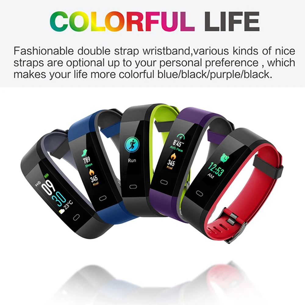 Смарт браслет Kaimorui с цветным экраном шагомером пульсометром Bluetooth Smartwristband для
