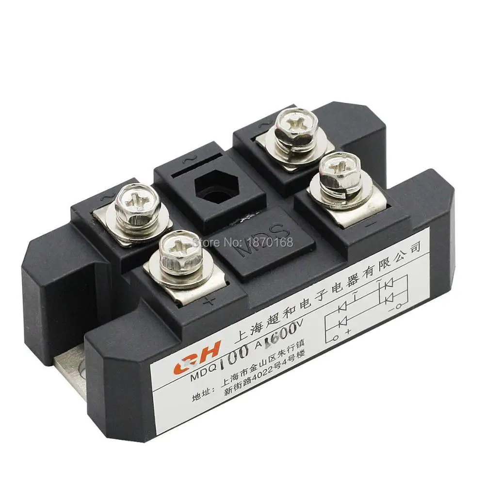 2PCS Bridge Rectifier Single Phase Diode Module MDQ-400A 1600V 4 Terminals