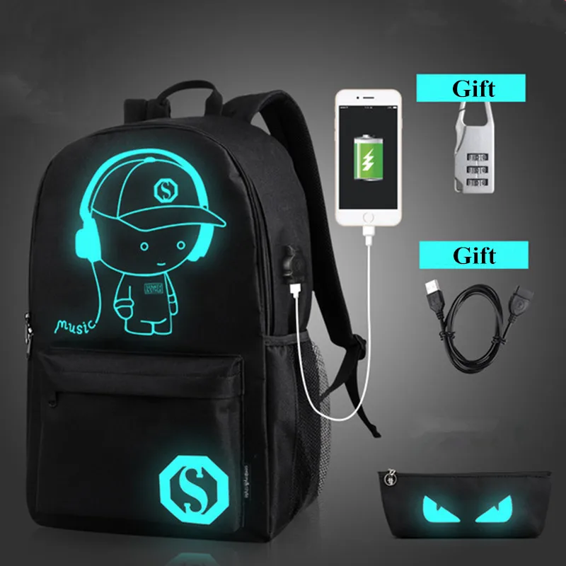 Fashion Anti Theft Backpack bagpack Luminous School Bags For Teenager USB Charge Laptop Backpacks Sac A Main Travel Bags Mochila Fashion Anti Theft Backpack bagpack Luminous School Bags For Teenager USB Charge Laptop Backpacks Sac A Main Travel Bags Mochila