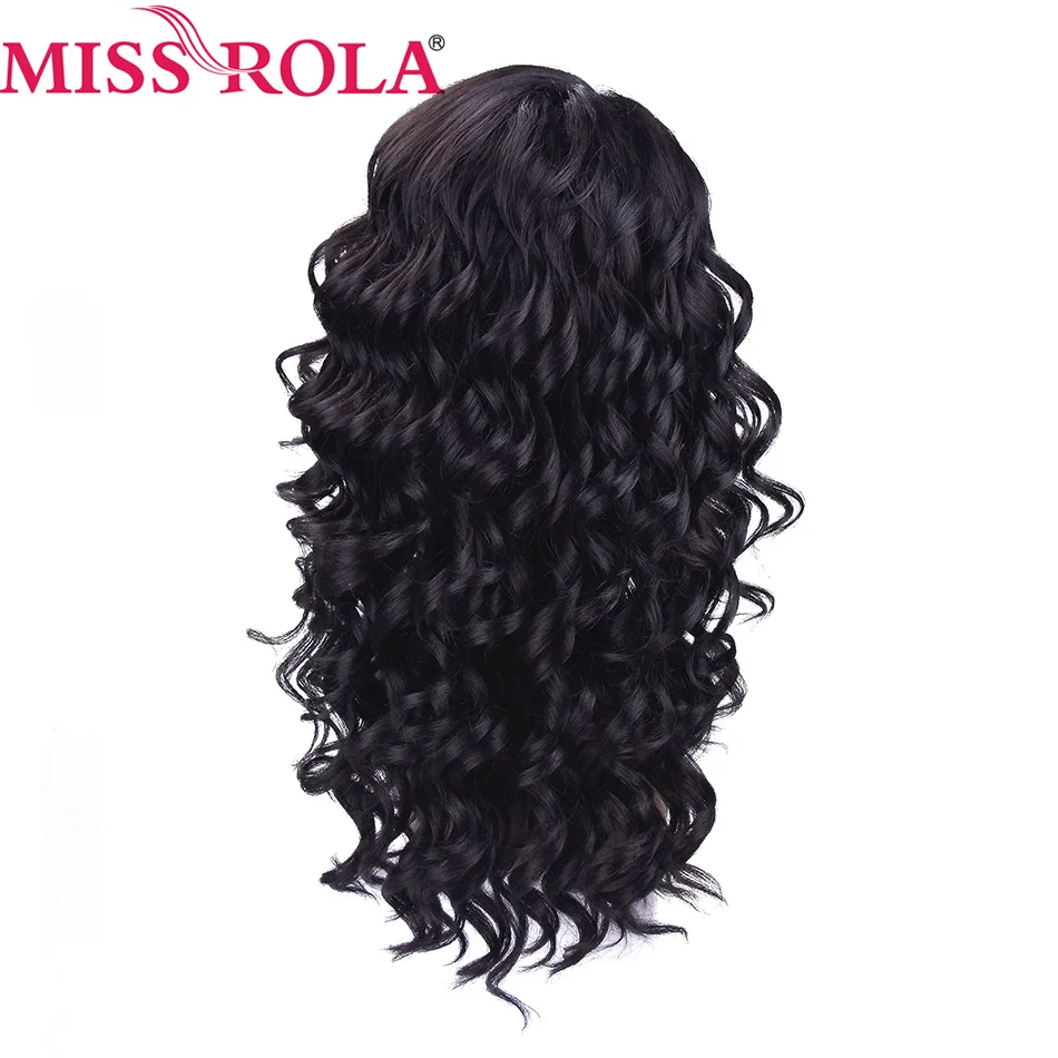 МИСС Rola синтетические волос Кружева Часть парик длинные 18 дюймов парики для черные женские 99j Надувной вьющиеся смешанный косплей