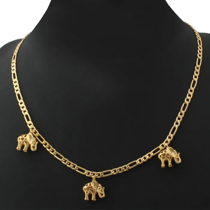 U7 уникальный Дизайн золото Цвет унисекс Модные украшения Мода Фигаро Маленький слон Талисманы Колье n331