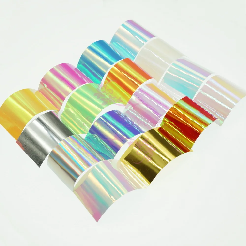 

1Set 16pcs Candy Color Holo Aurora Effect Glass Mirror Self-Adhesive Sticky Back Sticker Japanese Style Nail Art Manicure Decals