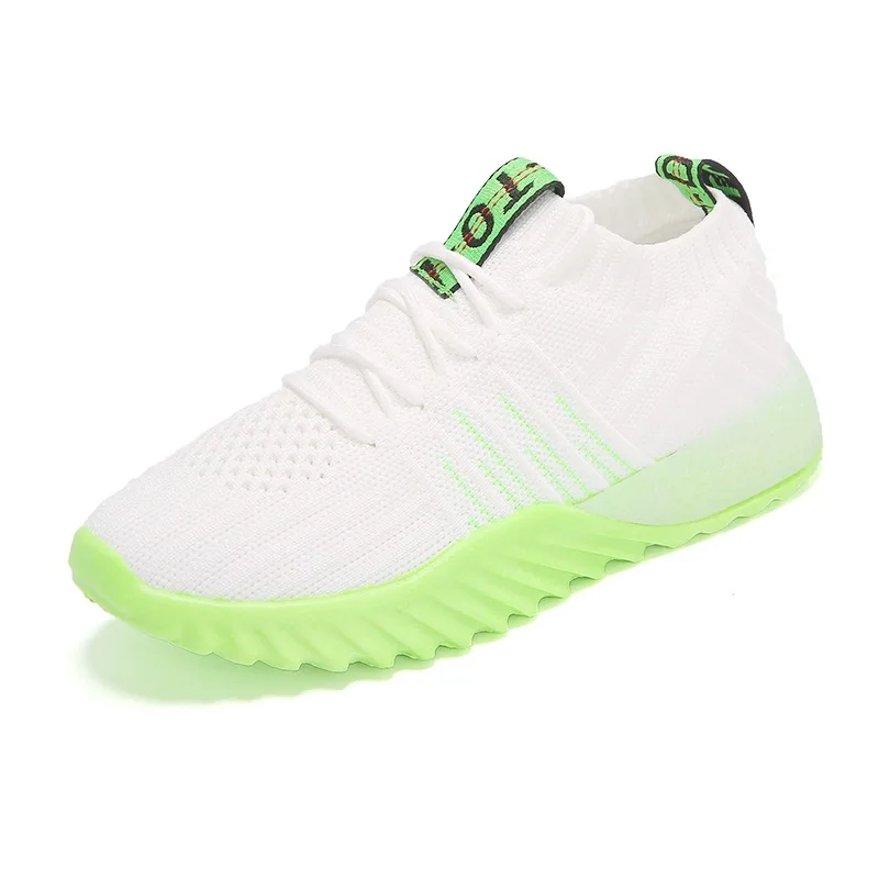 Модные женские кроссовки для бега, крутые уличные сетчатые кроссовки, Женская дышащая спортивная обувь,, белые кроссовки, кроссовки для папы - Цвет: White Green