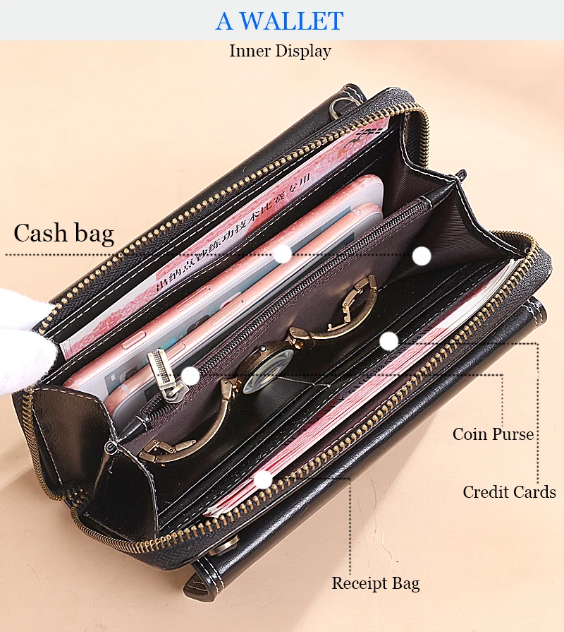 AOEO женская сумка для телефона с двойным карманом, мини сумка на плечо, сумки для девочек, кошельки, женские многофункциональные сумки через плечо, женские сумки-мессенджеры