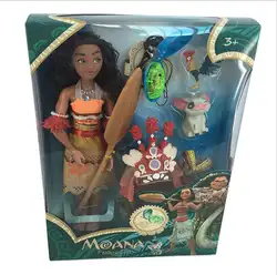Принцесса Моана фигурки цыпленок Heihei пятнистый поросенок Магия светлые драгоценные камни игрушки Модель Куклы для девочек детские