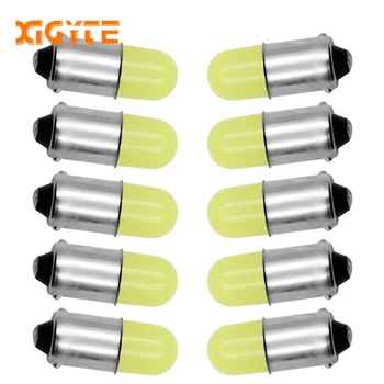 

10pcs T11 363 BA9S COB Round 3D Led T4W 1 SMD Car License Plate Light Turn Signal Bulb Parking Lights Door Lamp White 12V 10X