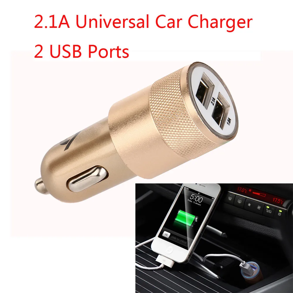 Universal Dual USB Car Charger Adapter 2 Port USB Aluminium Car Charge