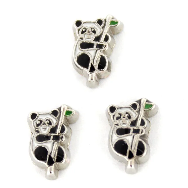 

20pcs/lot DIY Fashion Alloy Enamel Pandas Charms For Floating Glass Memory Lockets