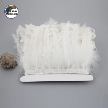 

4.8-5.6 Inch(12-14 cm)Wholesale Hot-Selling White Curled Goose Feathers Trims Fringe With Sewing Crafts Costumes Decoration