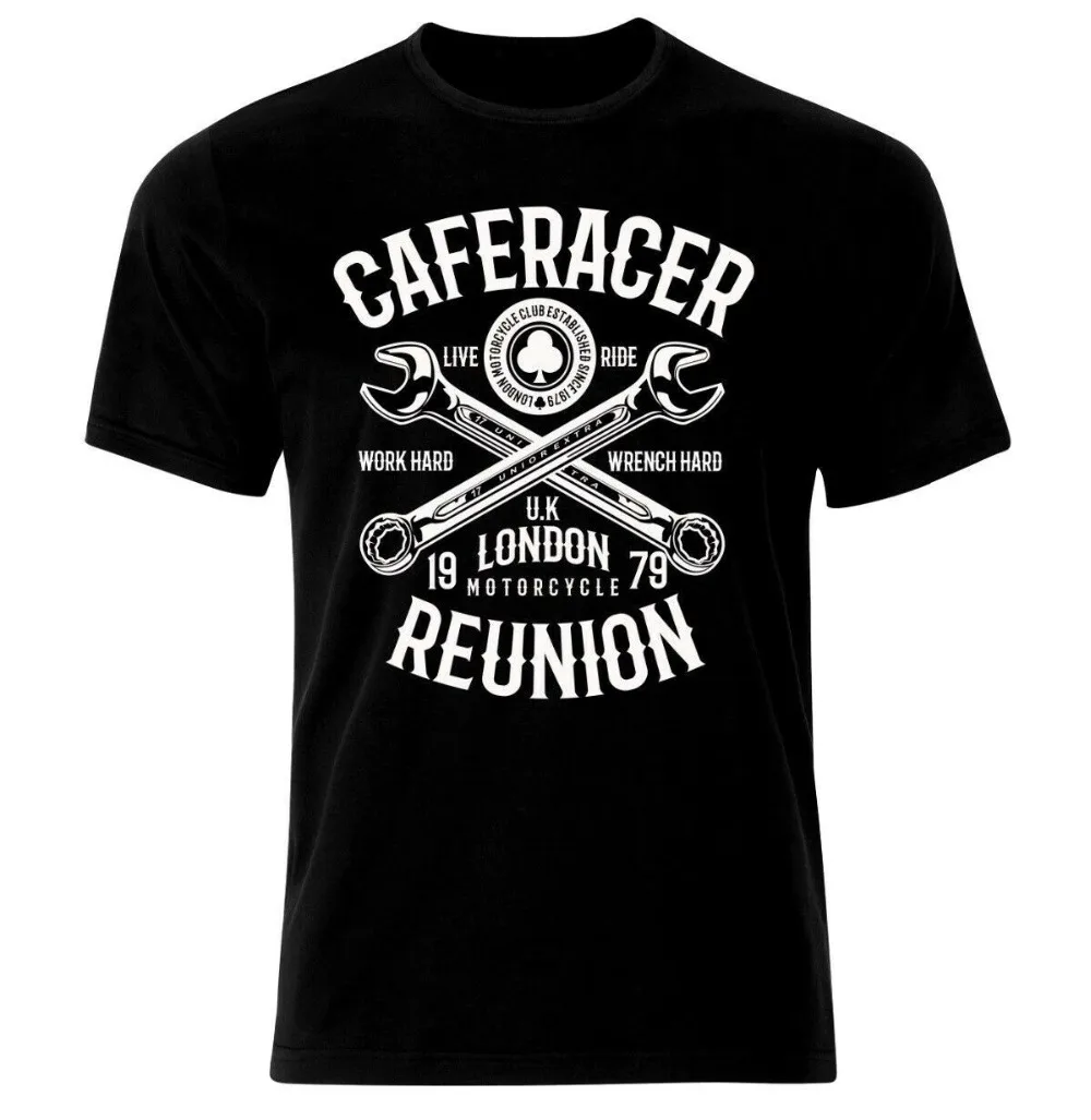 Cafe Racer Biker Rocker Tattoo Chopper Motor Motorcycle New 100% Cotton Men Abbigliamento Taglia Migliori Magliette